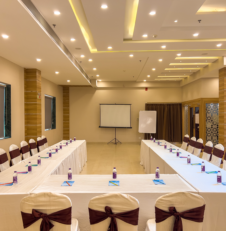 Spacious banquet hall at Sharda Residency for events